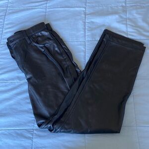 Abercrombie and Fitch The 90s Straight Ultra High Rise Vegan Leather Pant